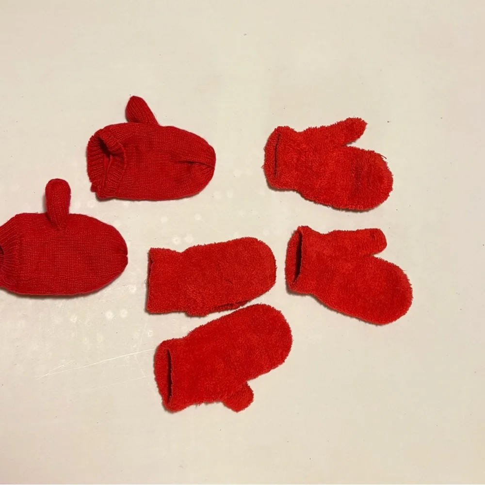 Kids Red Cozy Mittens Pack - 3 sets